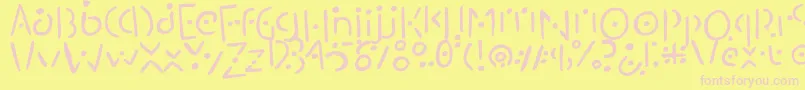 Martianesque-fontti – vaaleanpunaiset fontit keltaisella taustalla