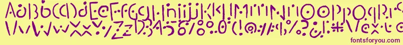 Шрифт Martianesque – фиолетовые шрифты на жёлтом фоне