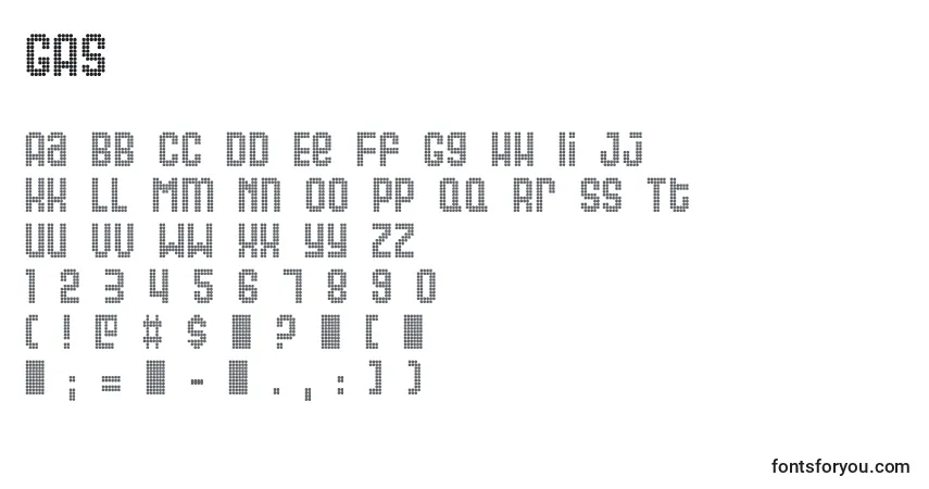 Czcionka GAS      (127730) – alfabet, cyfry, specjalne znaki