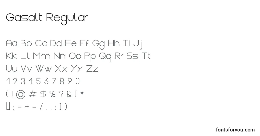 A fonte Gasalt Regular – alfabeto, números, caracteres especiais