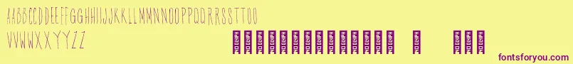 GascoigneFont Regular Font – Purple Fonts on Yellow Background