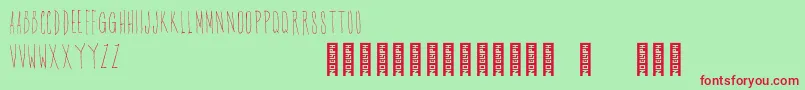 GascoigneFont Regular-Schriftart – Rote Schriften auf grünem Hintergrund