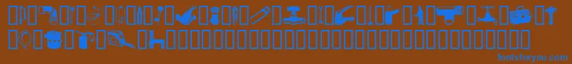 フォントGASFN    – 茶色の背景に青い文字