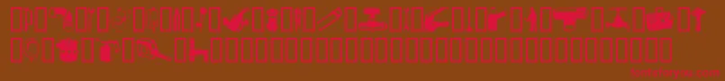 フォントGASFN    – 赤い文字が茶色の背景にあります。