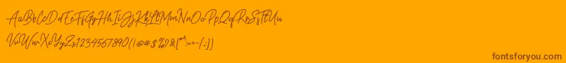 Gasterye Bold-Schriftart – Braune Schriften auf orangefarbenem Hintergrund