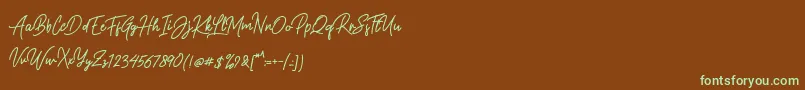 Gasterye Bold Font – Green Fonts on Brown Background