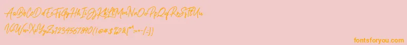 Gasterye Bold Font – Orange Fonts on Pink Background