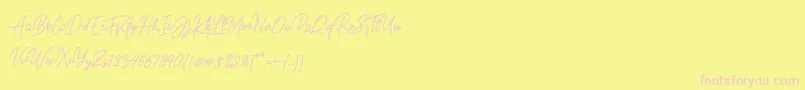 フォントGasterye Bold – ピンクのフォント、黄色の背景