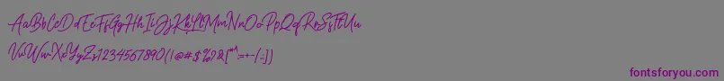 フォントGasterye Bold – 紫色のフォント、灰色の背景