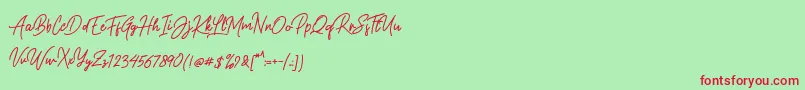 Gasterye Bold Font – Red Fonts on Green Background