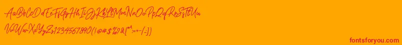 Gasterye Bold-Schriftart – Rote Schriften auf orangefarbenem Hintergrund