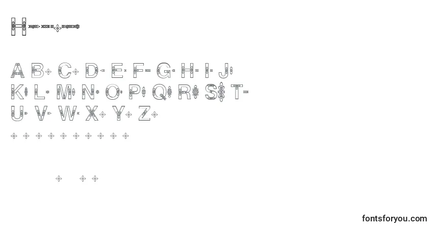 Schriftart Helveticialien – Alphabet, Zahlen, spezielle Symbole