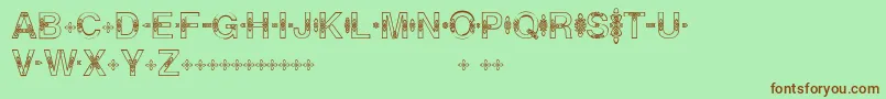 Helveticialien Font – Brown Fonts on Green Background