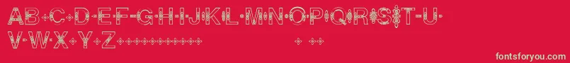 Helveticialien-Schriftart – Grüne Schriften auf rotem Hintergrund