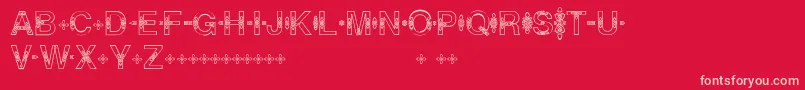 Helveticialien-Schriftart – Rosa Schriften auf rotem Hintergrund