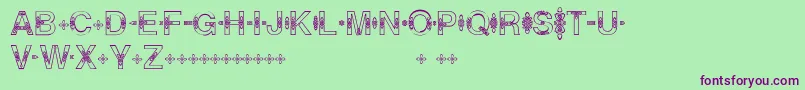 Helveticialien-Schriftart – Violette Schriften auf grünem Hintergrund