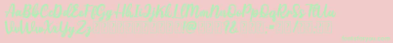 Gattely DEMO Font – Green Fonts on Pink Background