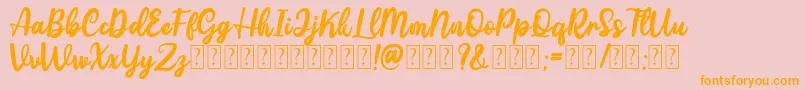 Gattely DEMO Font – Orange Fonts on Pink Background