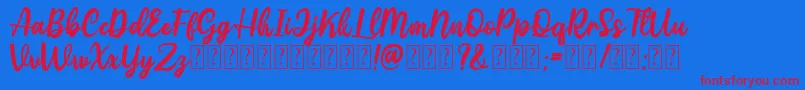 Gattely DEMO Font – Red Fonts on Blue Background