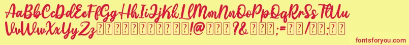 Gattely DEMO Font – Red Fonts on Yellow Background