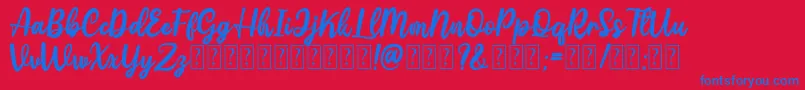 Gattely DEMO Font – Blue Fonts on Red Background