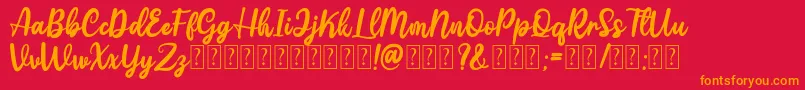 Gattely DEMO Font – Orange Fonts on Red Background