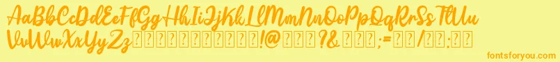 Gattely DEMO Font – Orange Fonts on Yellow Background