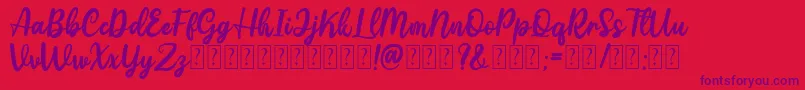 Weitere Informationen zur Gattely DEMO-Schriftart Gattely DEMO-Schriftart – Violette Schriften auf rotem Hintergrund