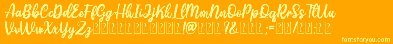 Gattely DEMO Font – Yellow Fonts on Orange Background