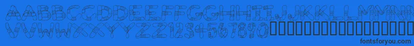 Gauze Strips Font – Black Fonts on Blue Background