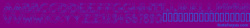 Gauze Strips Font – Blue Fonts on Purple Background