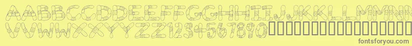 Gauze Strips Font – Gray Fonts on Yellow Background