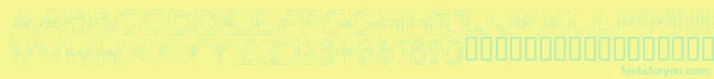 Więcej informacji o czcionce Gauze Strips Czcionka Gauze Strips – zielone czcionki na żółtym tle