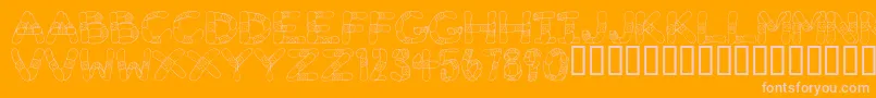 Weitere Informationen zur Gauze Strips-Schriftart Gauze Strips-Schriftart – Rosa Schriften auf orangefarbenem Hintergrund
