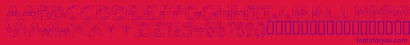 Gauze Strips Font – Purple Fonts on Red Background