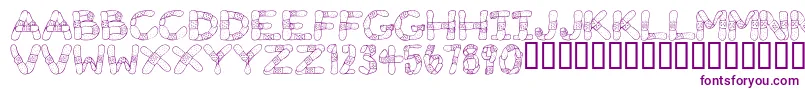 Gauze Strips Font – Purple Fonts on White Background