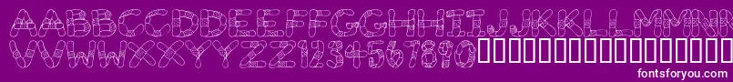 Gauze Strips Font – White Fonts on Purple Background