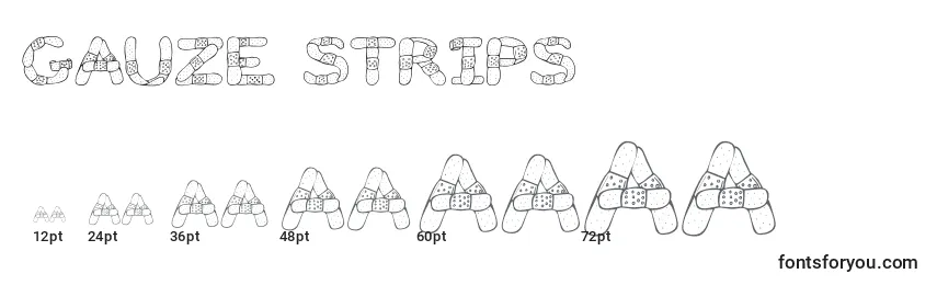 Размеры шрифта Gauze Strips