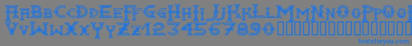 GAWAIN  -Schriftart – Blaue Schriften auf grauem Hintergrund