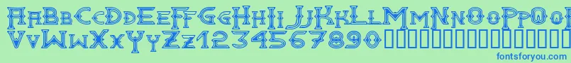 GAWAIN   Font – Blue Fonts on Green Background