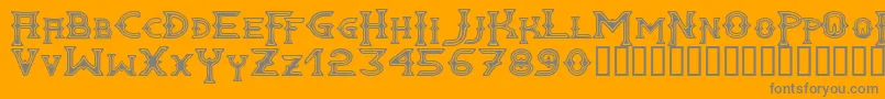 GAWAIN  -Schriftart – Graue Schriften auf orangefarbenem Hintergrund