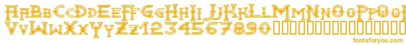 Weitere Informationen zur GAWAIN -Schriftart GAWAIN -Schriftart – Orangefarbene Schriften auf weißem Hintergrund