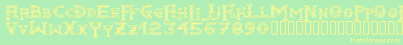GAWAIN   Font – Yellow Fonts on Green Background