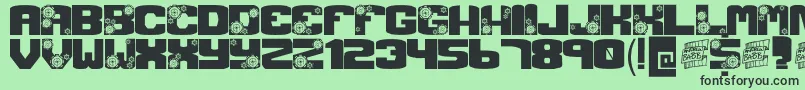 フォントGCRANK – 緑の背景に黒い文字