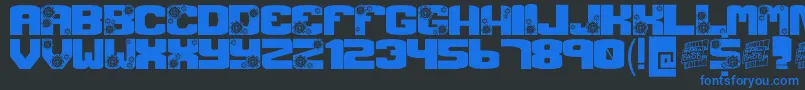 GCRANK Font – Blue Fonts on Black Background