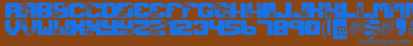GCRANK Font – Blue Fonts on Brown Background