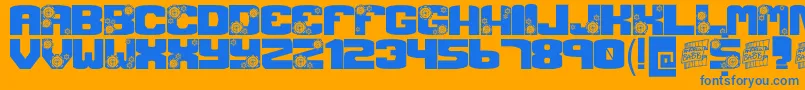 GCRANK Font – Blue Fonts on Orange Background