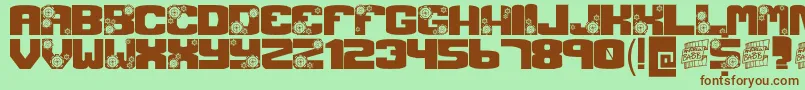 GCRANK Font – Brown Fonts on Green Background