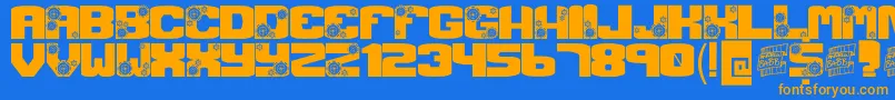 GCRANK Font – Orange Fonts on Blue Background