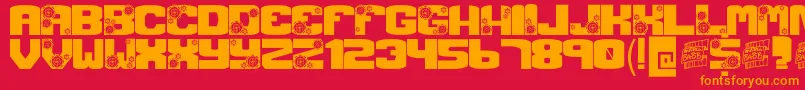 GCRANK Font – Orange Fonts on Red Background